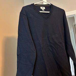 Navy Blue V Neck Pullover Sweater